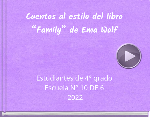 Book titled 'Cuentos al estilo del libro “Family” de Ema Wolf'