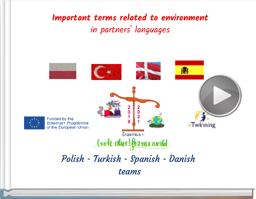 Book titled 'Important terms related to environmentin partners' languages'