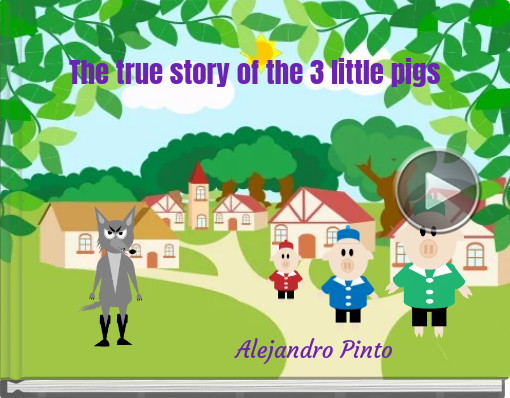 Book titled 'The true story of the 3 little pigs'
