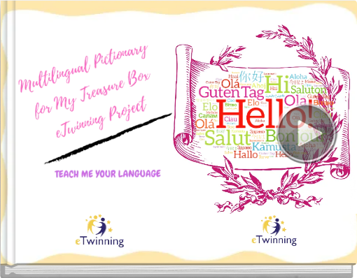 Book titled 'My Multilingual Pictionaryfor MY TREASURE BOX eTwinning Project'