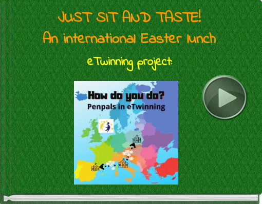 Book titled 'JUST SIT AND TASTE! An international Easter lunch'