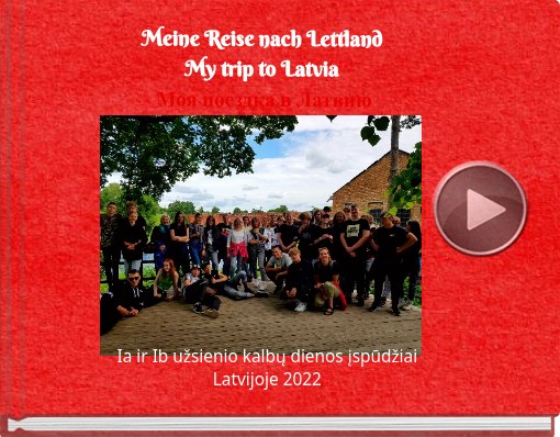 Book titled 'Meine Reise nach Lettland My trip to Latvia Моя поездка в Латвию'
