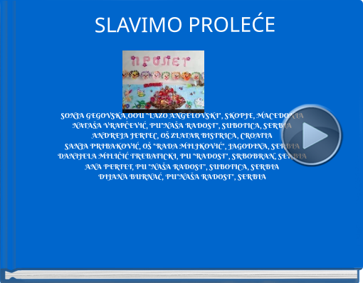 Book titled 'SLAVIMO PROLEĆE'