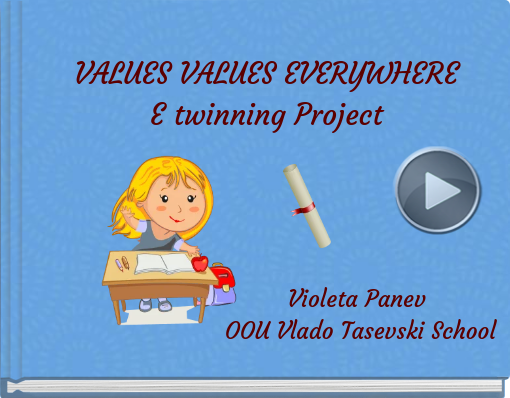 Book titled 'VALUES VALUES EVERYWHEREE twinning Project'
