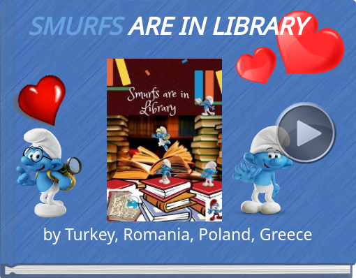 Book titled 'SMURFS ARE IN LIBRARY'