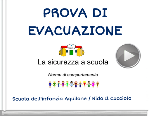 Book titled 'PROVA DI EVACUAZIONE'