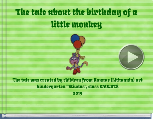 Book titled 'The tale about the birthday of a little monkey'