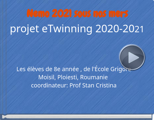 Book titled 'Nemo 2021 sous nos mersprojet eTwinning 2020-2021'