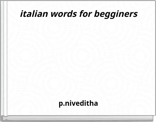italian words for begginers