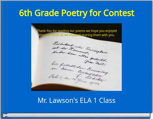 "6th Grade Poetry for Contest" - Free Books & Children's Stories Online