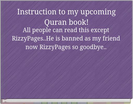 Instruction to my upcoming Quran book!